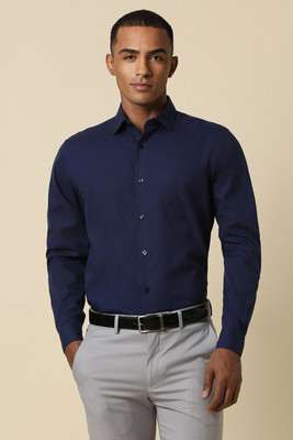 Allen Solly Men Solid Formal Dark Blue Shirt
