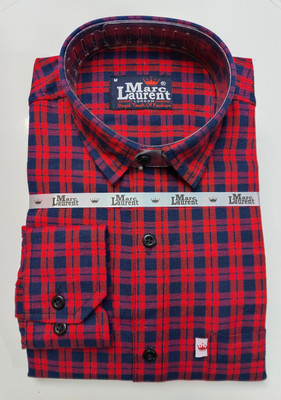 Marc Laurent Men Checkered Casual Red Shirt
