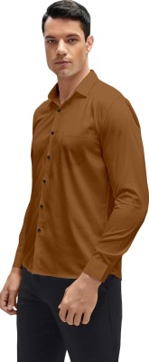 JessNX Men Solid Casual Brown Shirt