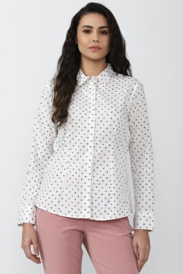 VAN HEUSEN Women Printed Casual White Shirt