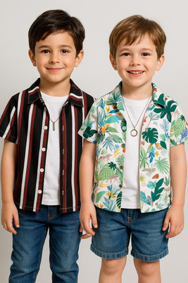 SVHFashion Boys Printed Casual Multicolor Shirt(Pack of 2)