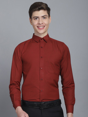 Majestic Man Men Self Design Formal Red Shirt