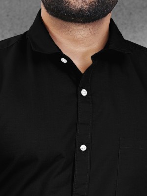 VeBNoR Men Solid Formal Black Shirt