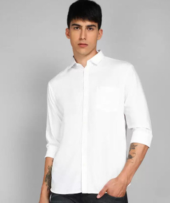 NOIL Men Self Design Casual White Shirt