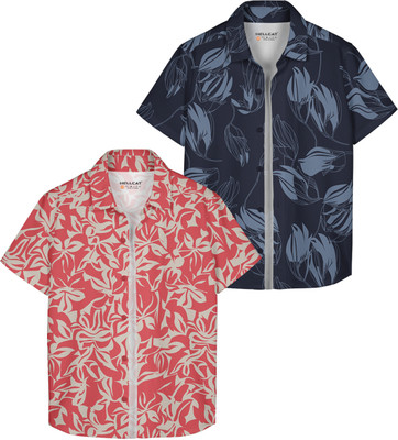 Hellcat Boys Printed Casual Multicolor Shirt(Pack of 2)