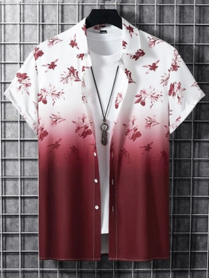Radha Krishna Fashion Men Printed Casual Purple Shirt