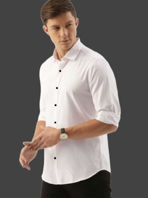 ElanWear Men Solid Formal White Shirt