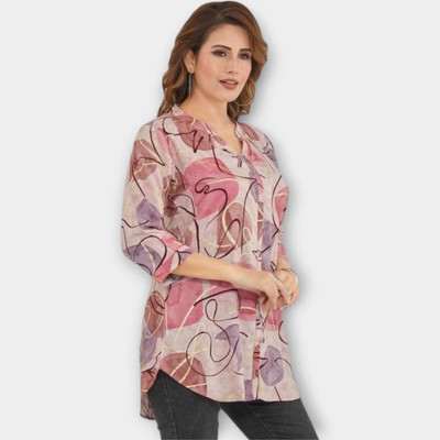 KALLAXI Women Printed Casual Multicolor Shirt