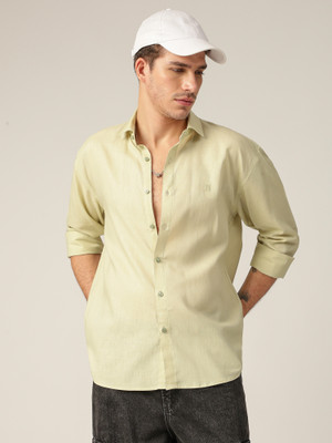 DENNISON Men Solid Casual Green Shirt