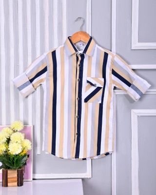 MiniJoy Boys Striped Casual Multicolor Shirt