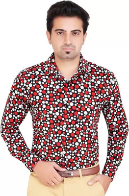 RAG Solutions Men Printed Casual Red Shirt