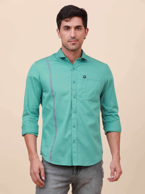 Estilocus Men Solid Casual Blue Shirt