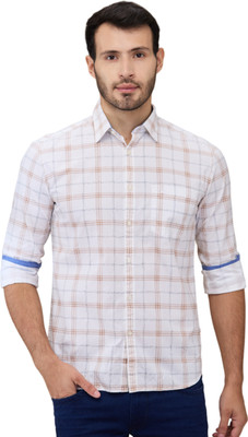 PARX Men Checkered Casual Brown Shirt