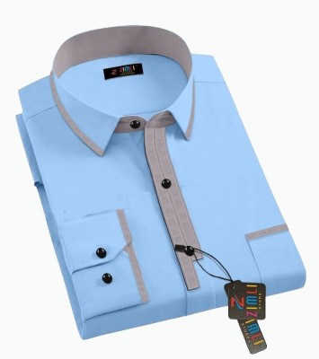 PAVITRAHUB Men Solid Casual Light Blue Shirt