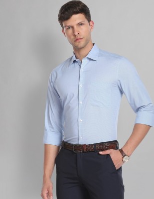 AD by Arvind Men Checkered Formal Blue Shirt