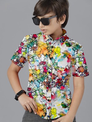 HG TAX Boys Printed Casual Multicolor Shirt