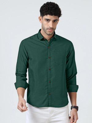 JASH ENTERPRISE Men Solid Casual Green Shirt