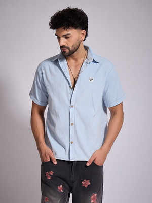 FUGAZEE Men Solid Casual Blue Shirt