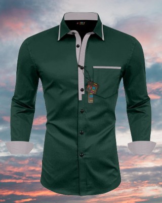 PAVITRAHUB Men Solid Casual Green Shirt