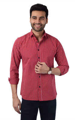 5TH ANFOLD Men Checkered Casual Red, White Shirt