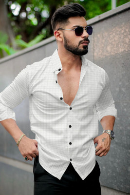 JD EVENTS MANAGEMENT Men Solid Casual White Shirt