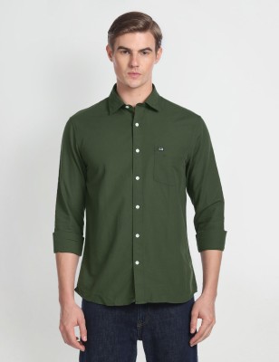 Arrow Sport Men Solid Casual Green Shirt