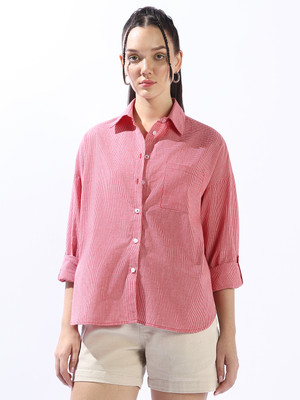 High Star Women Checkered Casual Red Shirt