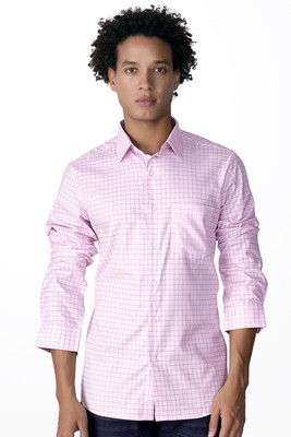 french crown Men Solid Formal Pink, Blue Shirt