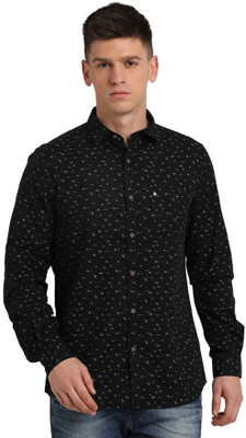 TURTLE Men Printed Casual Black, Light Blue Shirt