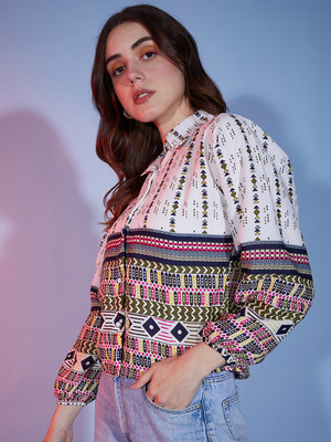 DIMPY GARMENTS Women Printed Casual Multicolor Shirt