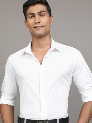 LOCOMOTIVE Men Solid Formal White Shirt
