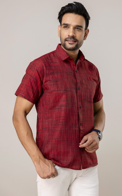 METRONAUT Men Self Design Casual Red Shirt