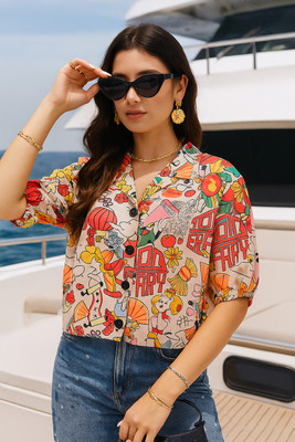 Dressberry Women Graphic Print Casual Multicolor Shirt