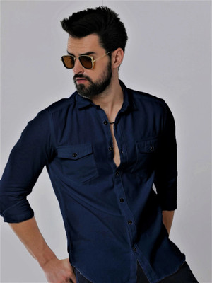 MAHADEV ENTERPRISE Men Solid, Washed Party Multicolor Shirt(Pack of 2)