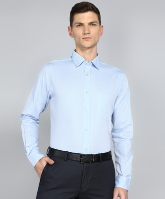Raymond Men Self Design Formal Light Blue Shirt