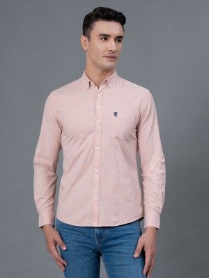 Red Tape Men Solid Casual Pink Shirt
