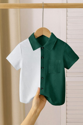 Granity Jeans Boys Checkered Casual White, Green Shirt
