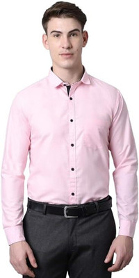 jagrutifashion Men Solid Formal Pink Shirt