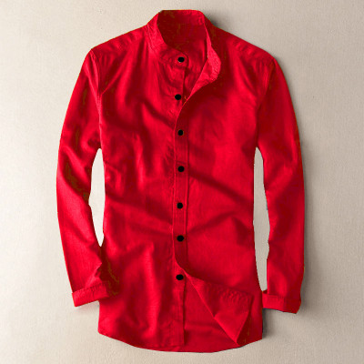 Qlonz Store Men Solid Casual Red Shirt