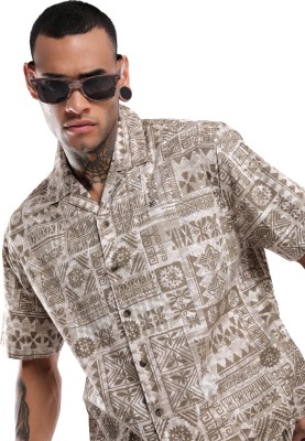 WROGN Men Printed Casual Brown Shirt