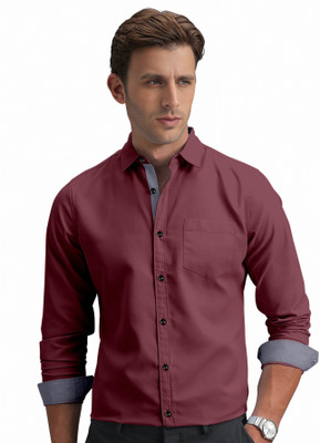 TRENDING SHIRTWALE Men Solid Casual Maroon Shirt