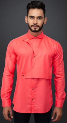 FURBO Men Solid Casual Pink Shirt