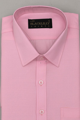 Loco Fashion Men Solid Formal Pink Shirt