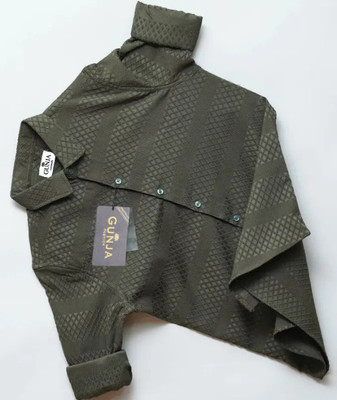 GunjaFashion Boys Printed, Self Design Casual Green Shirt