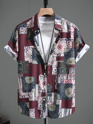 METRONAUT Men Printed Casual Brown Shirt