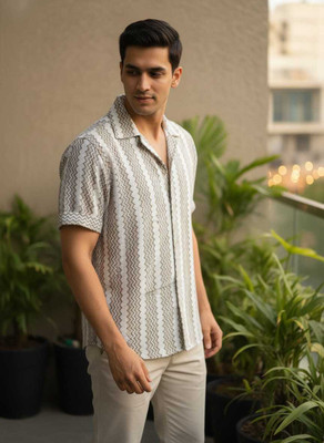 aahil fashion Men Self Design Formal Pink Shirt