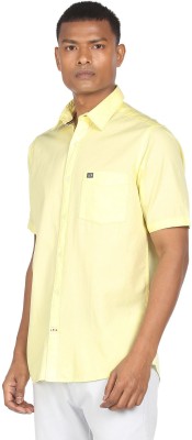 Arrow Sport Men Solid Casual Yellow Shirt