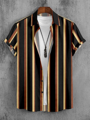 iCome Men Striped Casual Multicolor Shirt