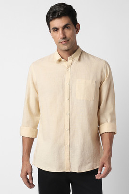 PETER ENGLAND Men Solid Casual Beige Shirt