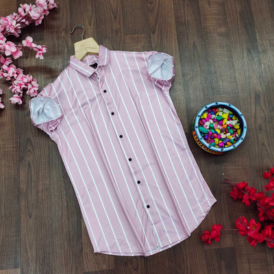 BS Enterprise Men Printed Casual Pink Shirt